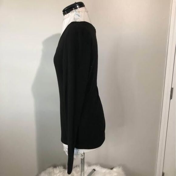 Blouse Large (12-14) Faded Glory Long Sleeve Black C5286 - Picture 3 of 5